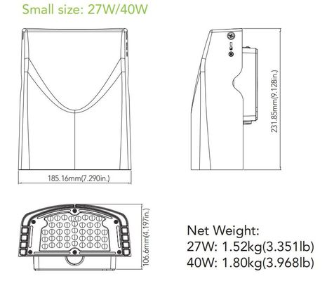 υπαίθριο αντίτιμο φω'των 50-100W HPS/HID των οδηγήσεων πακέτων τοίχων 27W 3600LM